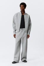 Grau meliert - Simon - Scuba-Sweatshirt mit Reißverschluss - 2