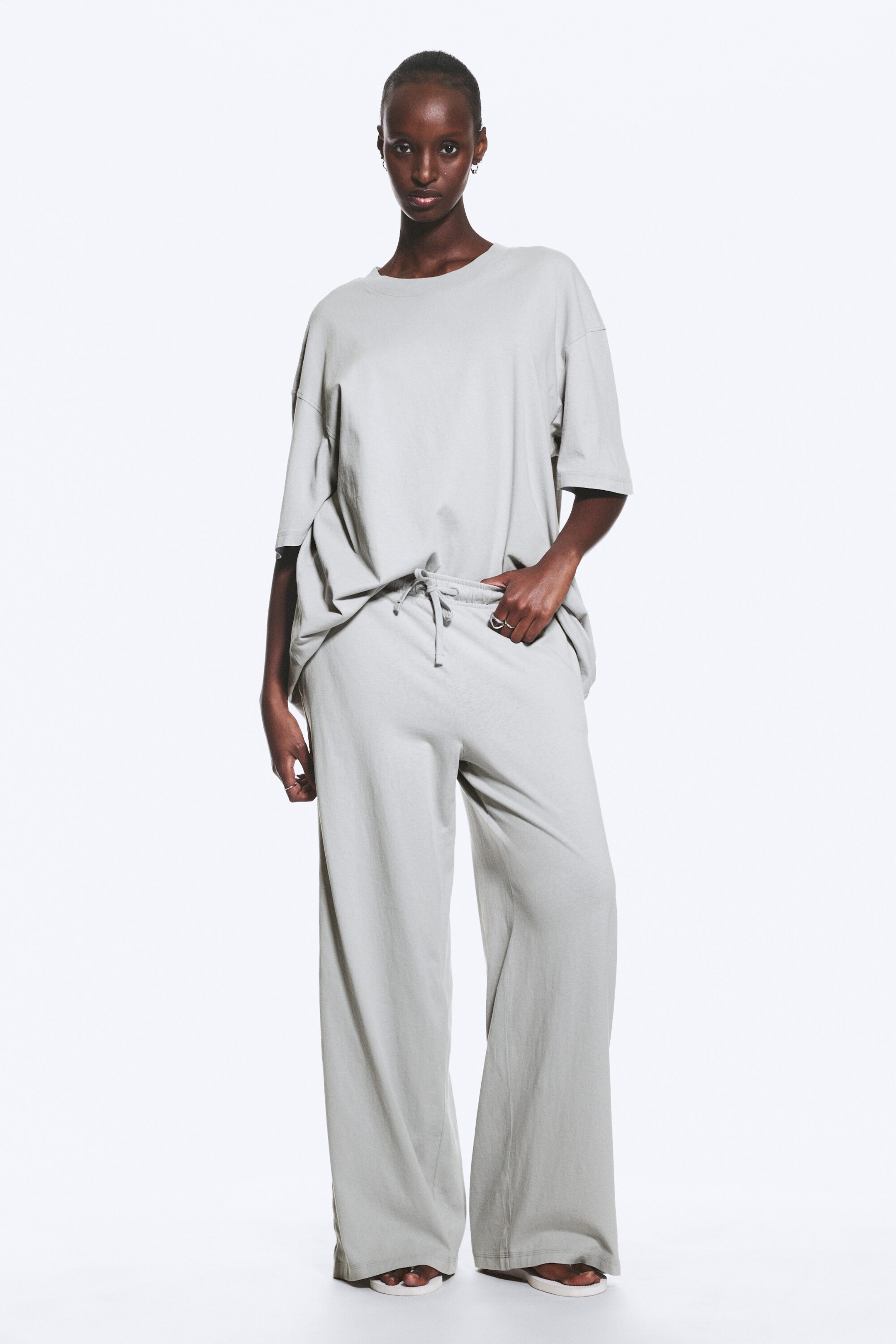 Light Dusty Grey - Relaxed Pyjama Trousers - 2