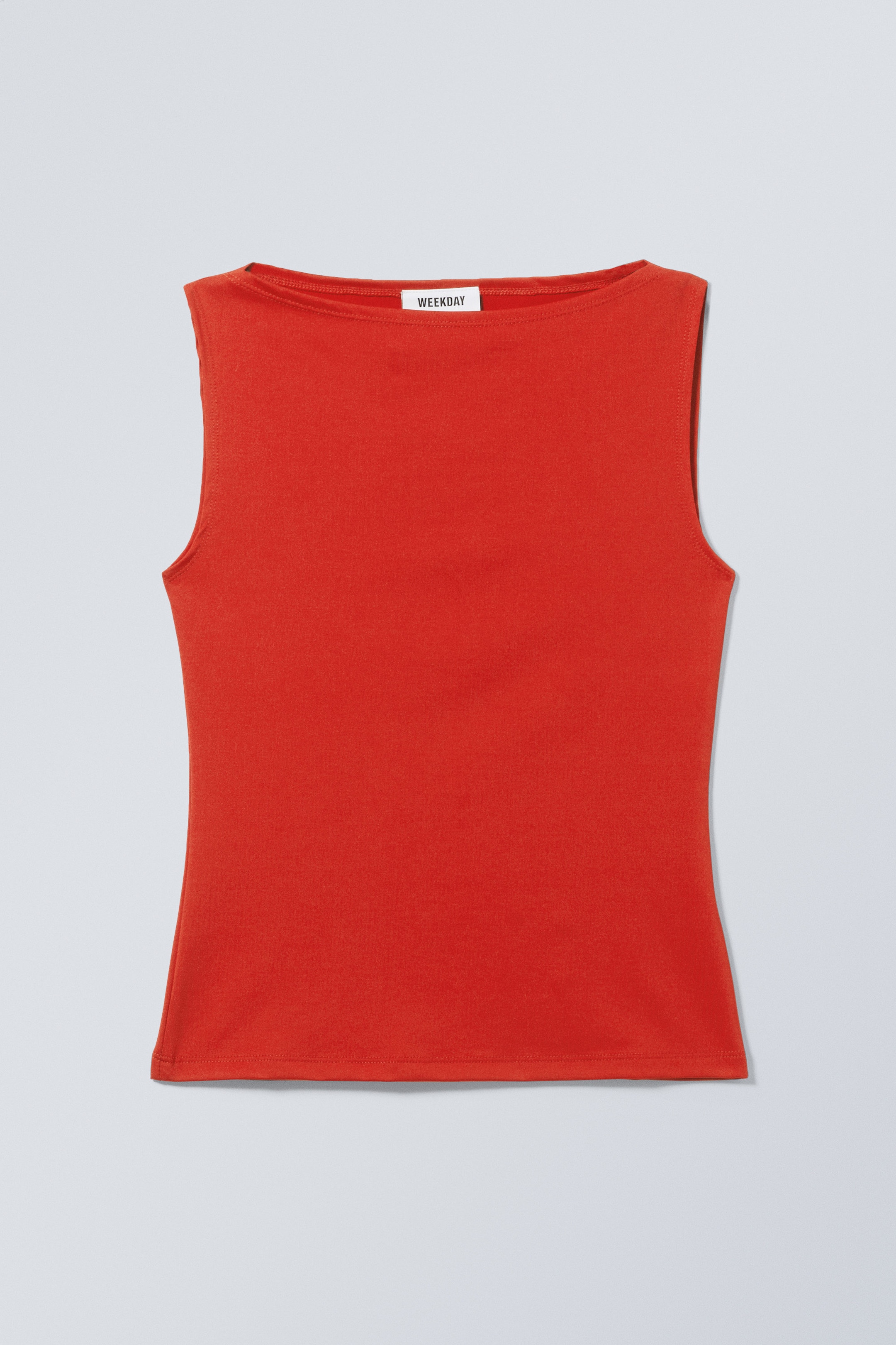 Red - Annie Sleeveless Boat-Neck Top - 0