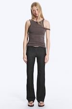 Dark Grey Pinstripe - Blair Bootcut Suiting Trousers - 0