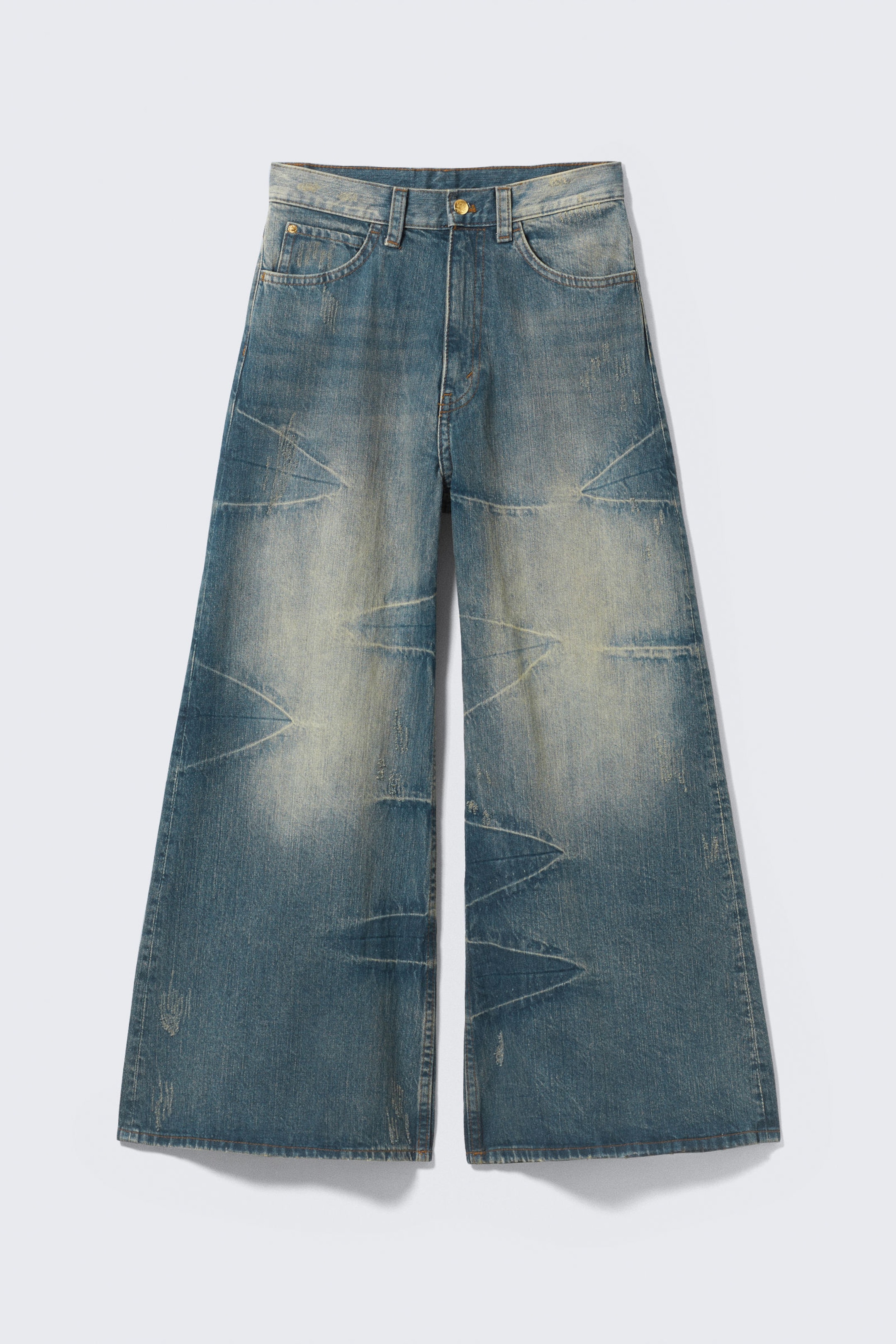 Canyon Blue - Medium Blue - Rad Super Regular Waist Loose Wide Jeans - 1