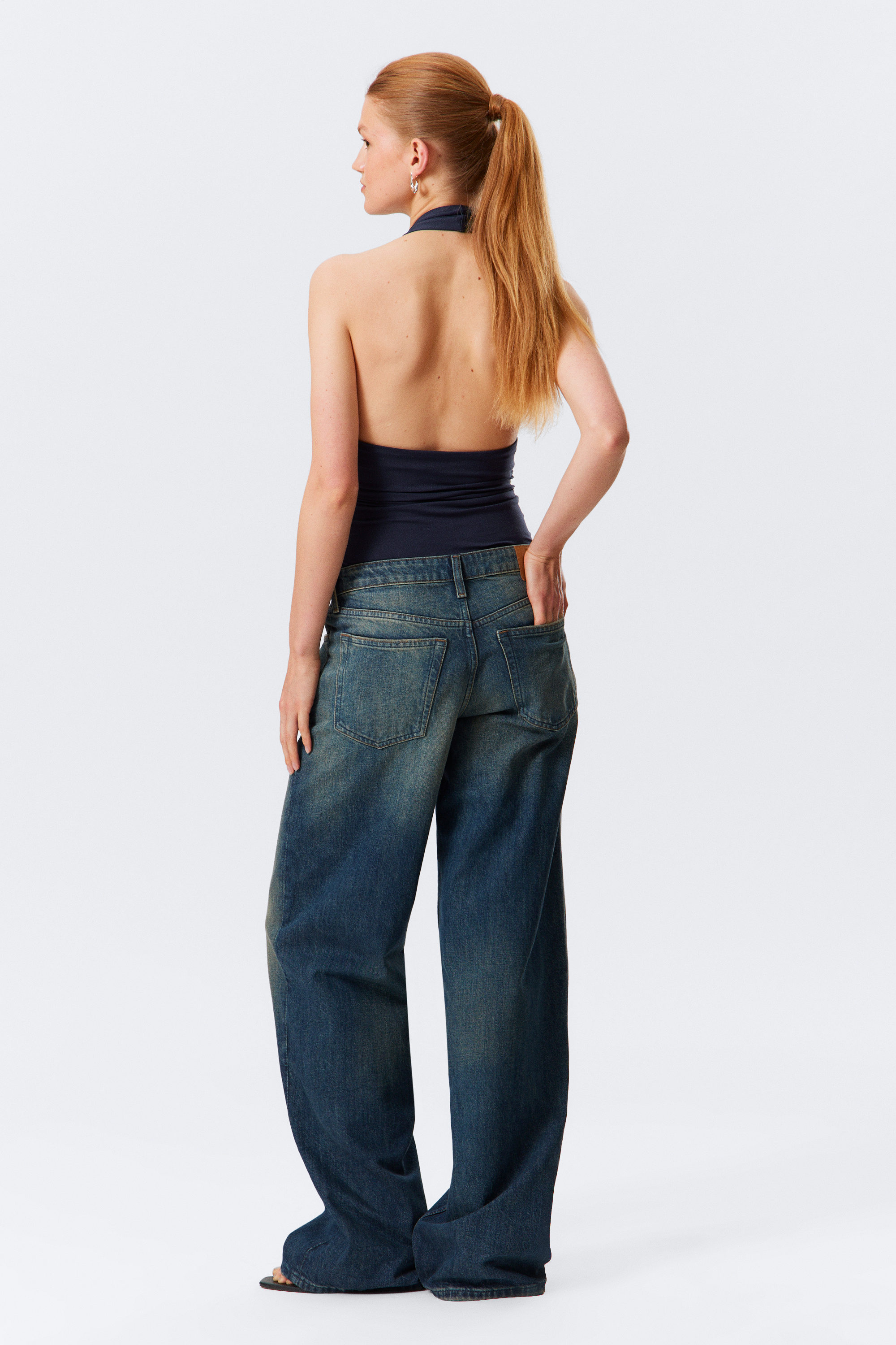 Dark Blue - Deep Halterneck Top - 3