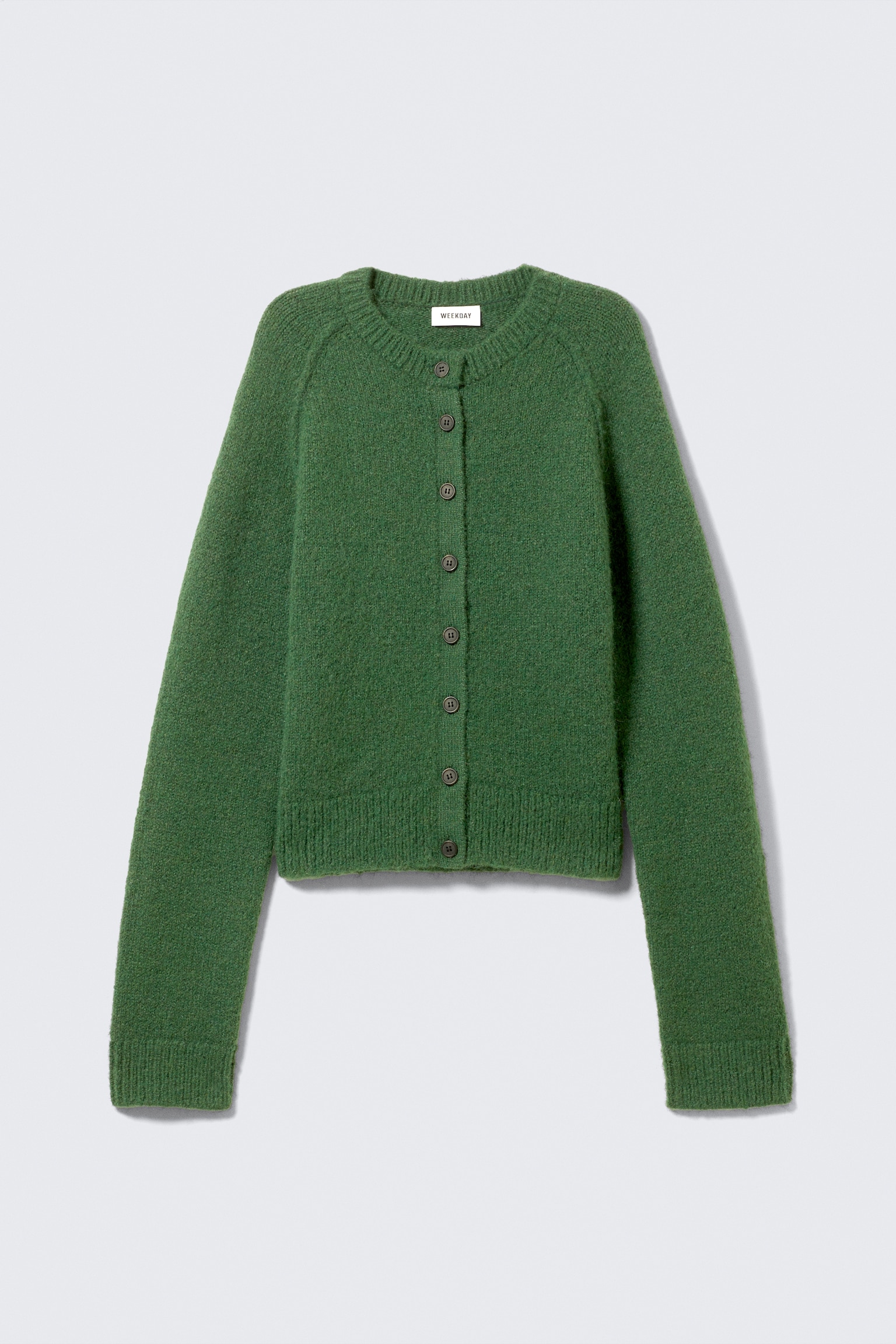 Soft Slim Fit Wool Blend Cardigan - Dark Green/Dark Grey Melange/Light Mole - 2