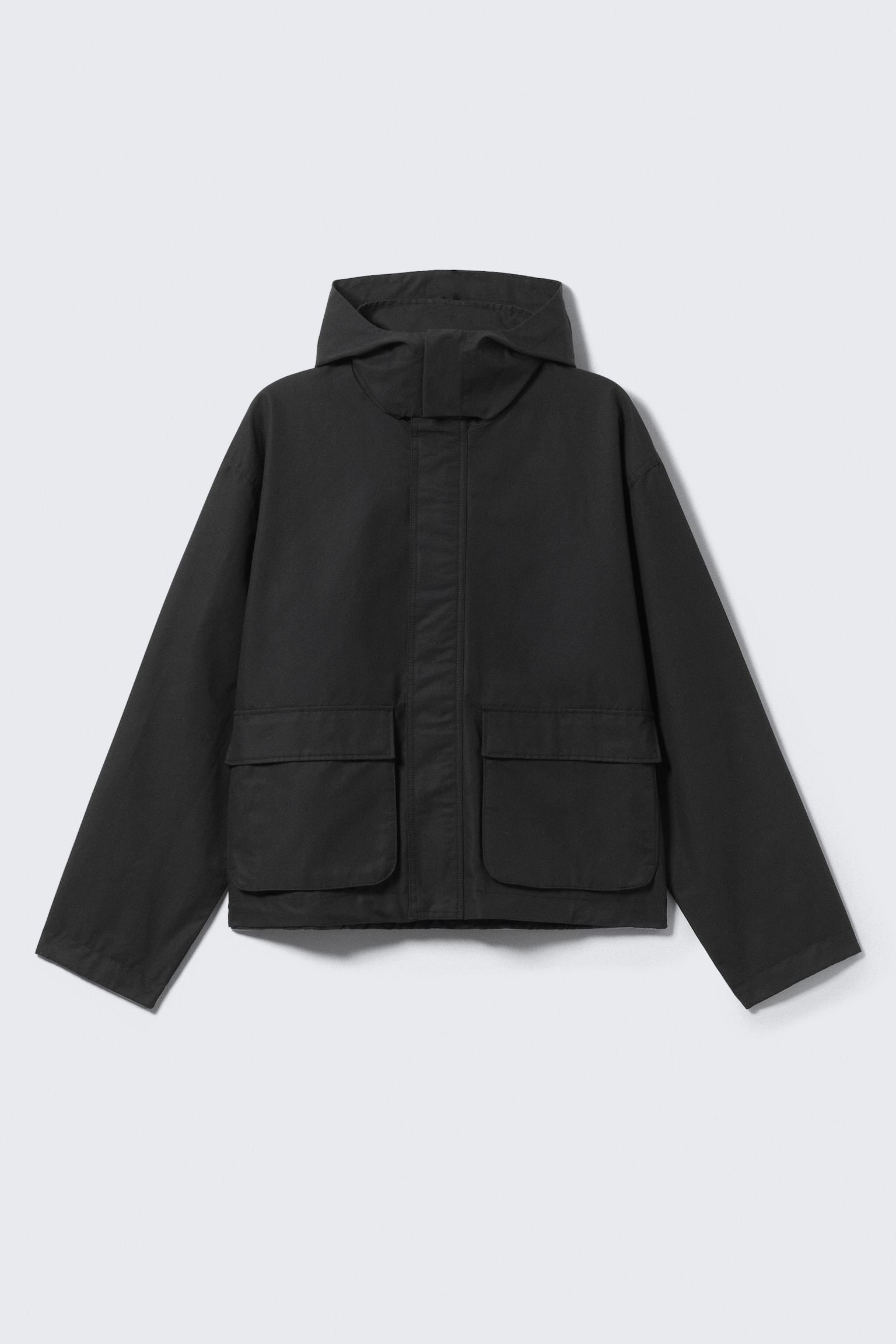 Chaqueta con capucha de corte holgado - Negro/Beige oscuro - 2