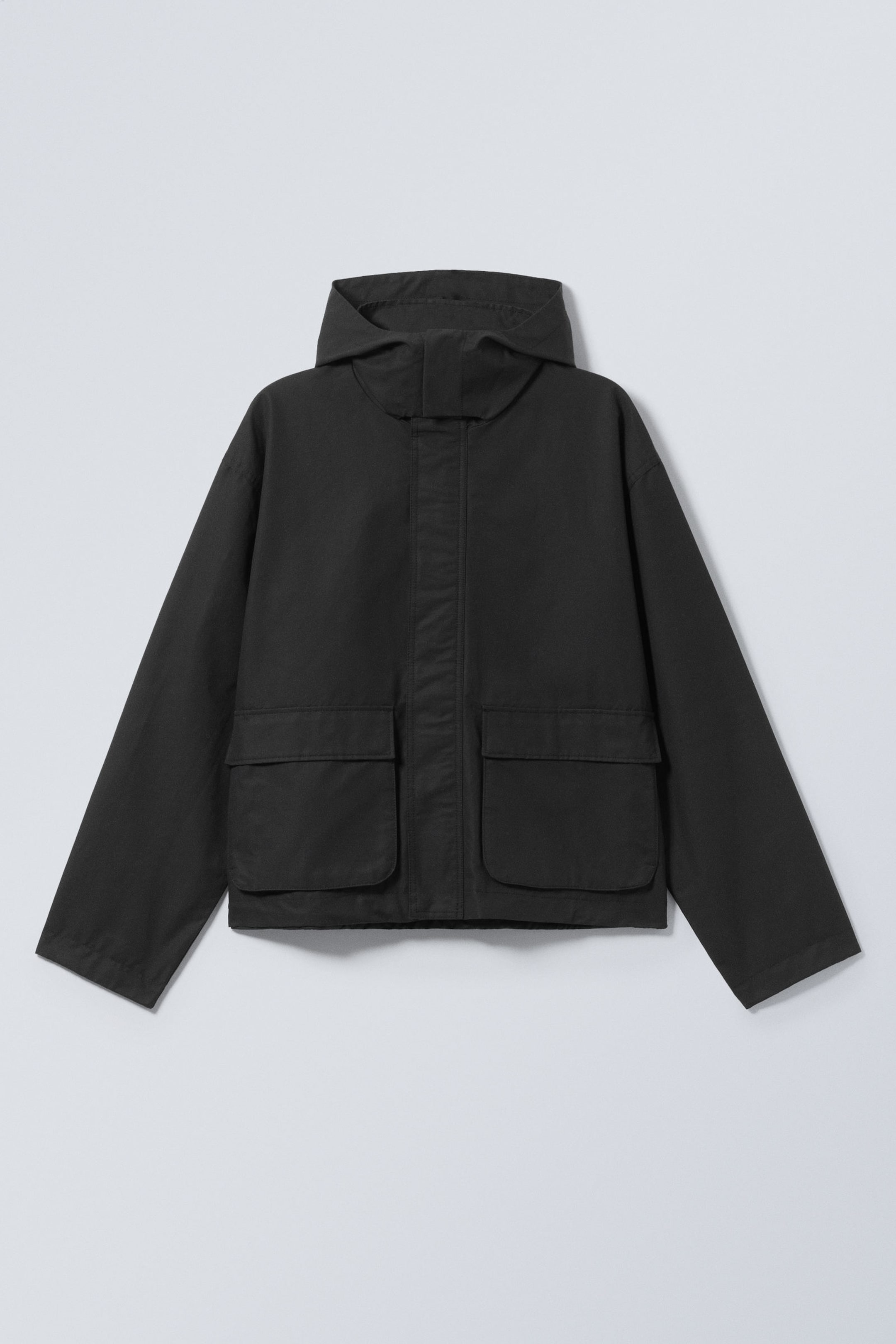 Black - Relaxed Fit Hooded Jacket - 3