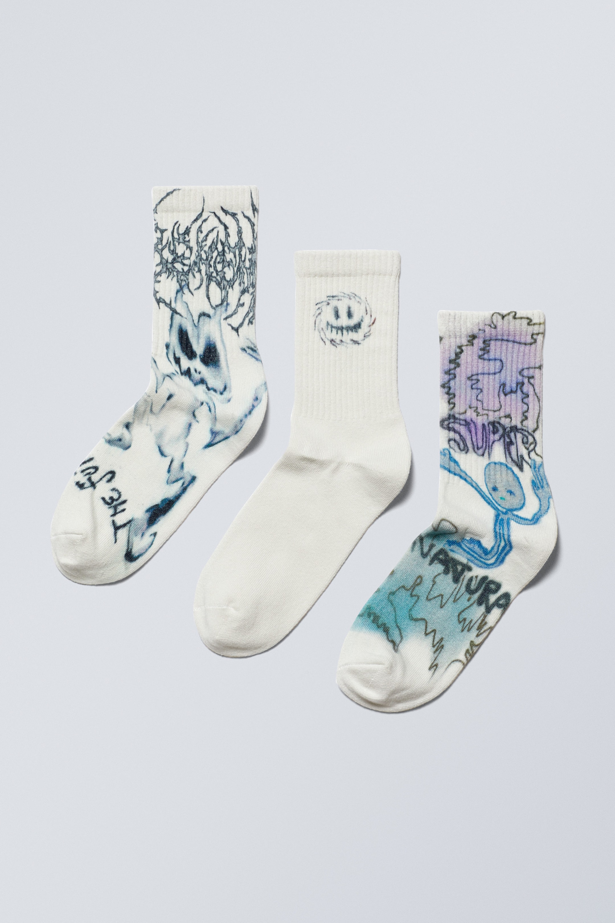 Mix graphique - Lot de 3 paires de chaussettes de sport graphiques - 1