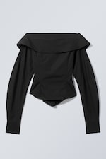 Black - Back-to-front Sculptural Shirt - 0