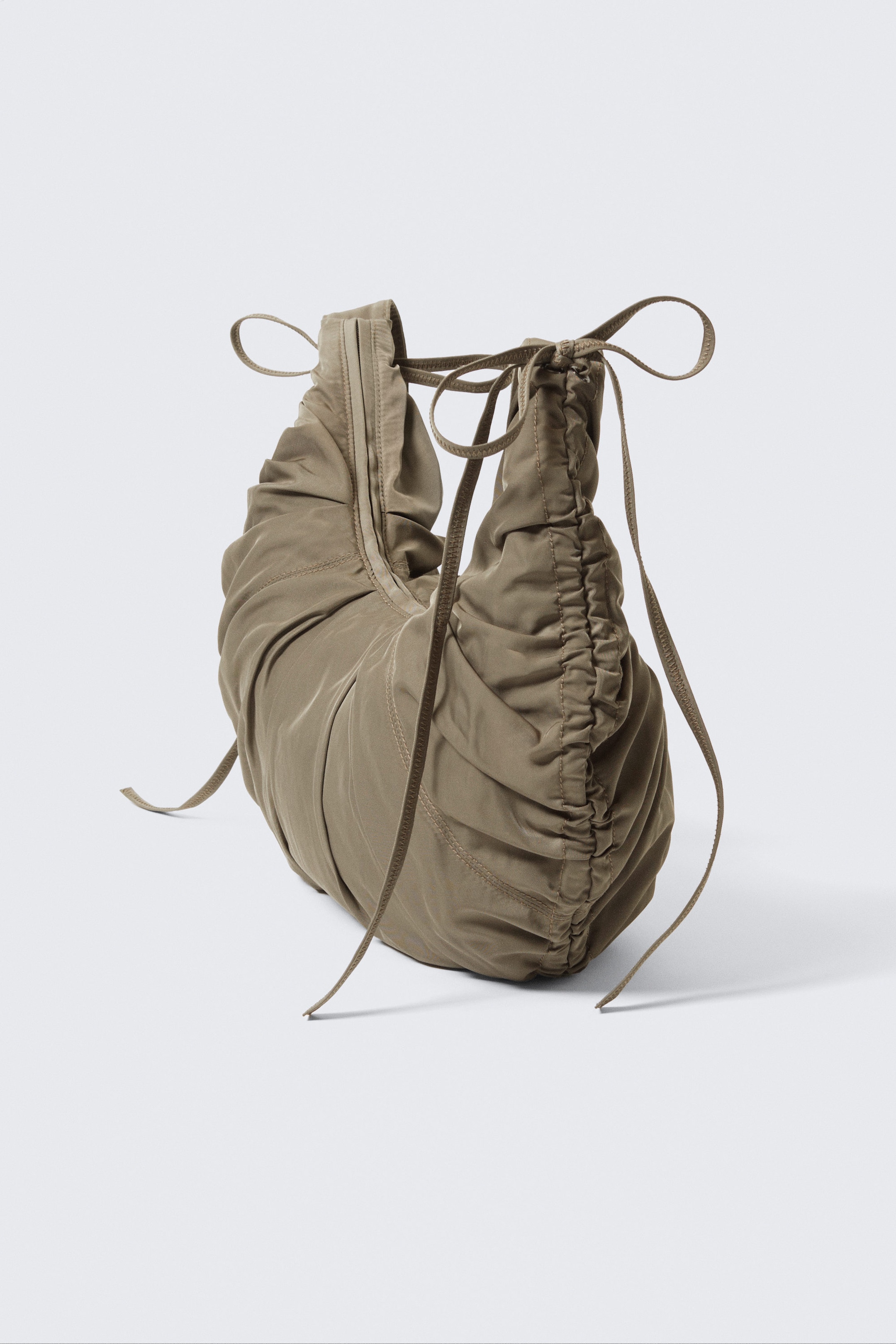 Dark Beige - RUCHED CROSSBODY BAG - 1