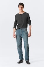 Second Blue - Medium Blue - Space Mid Rise Relaxed Straight Leg Jeans - 0