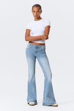 Climb Blue - Ljusblå - Katsumi low waist slim flared leg jeans - 0