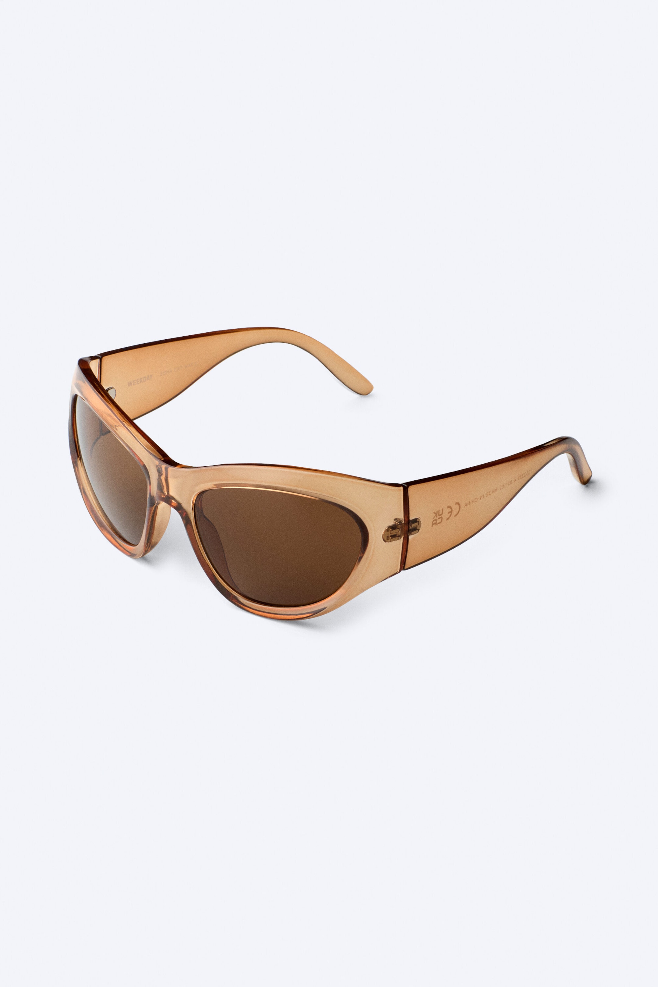 Monture beige + verres marron - Lunettes de soleil rondes oversize - 3