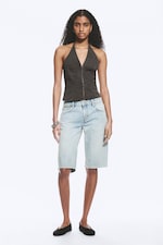 Gris foncé - Haut dos nu col V ripstop - 0