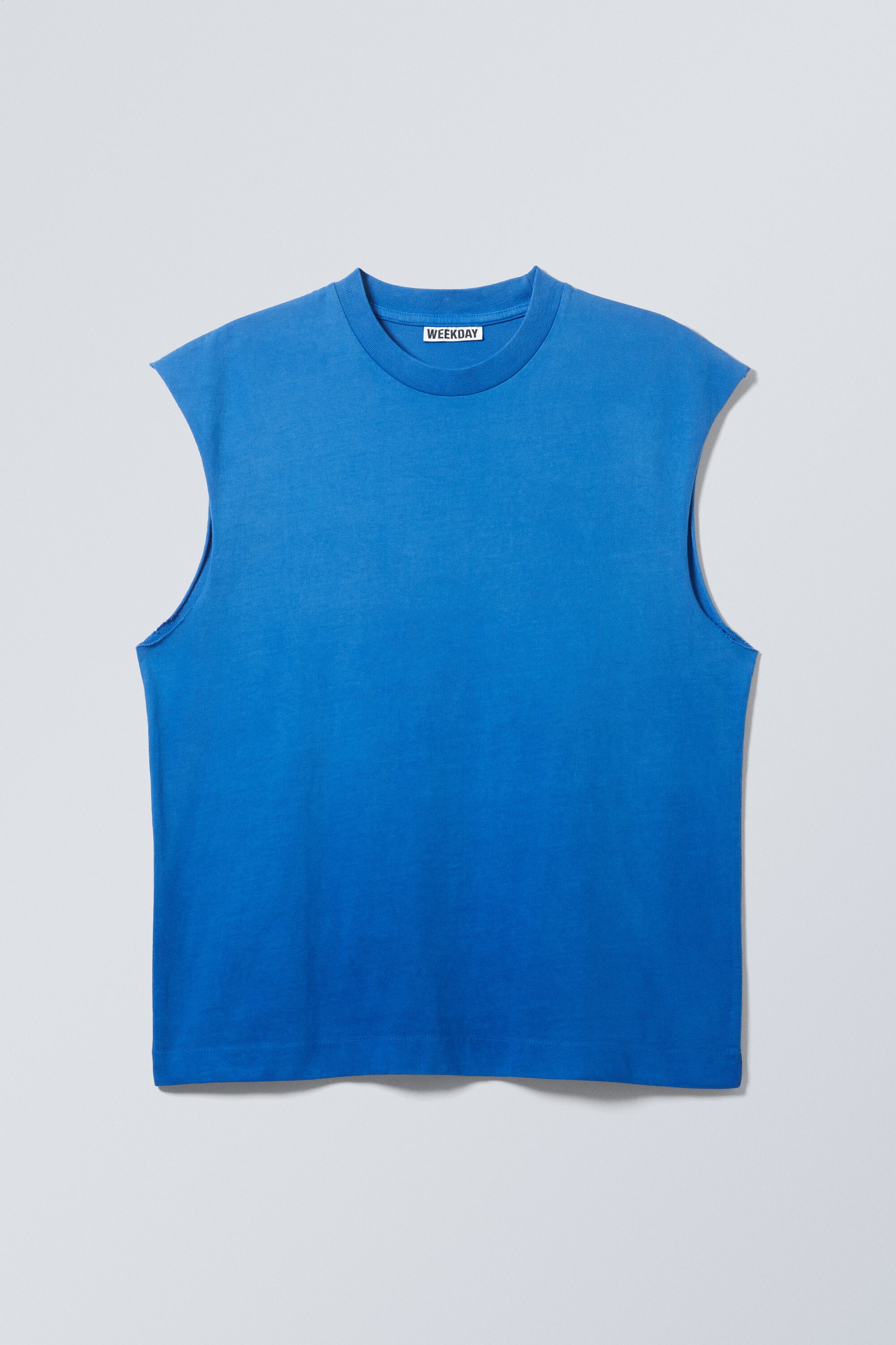 #3A5495 - Loose Fit Raw Hem Square Tank Top - 2