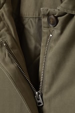 Dunkles Khakigrün - Weit geschnittener Car Coat aus Canvas - 5