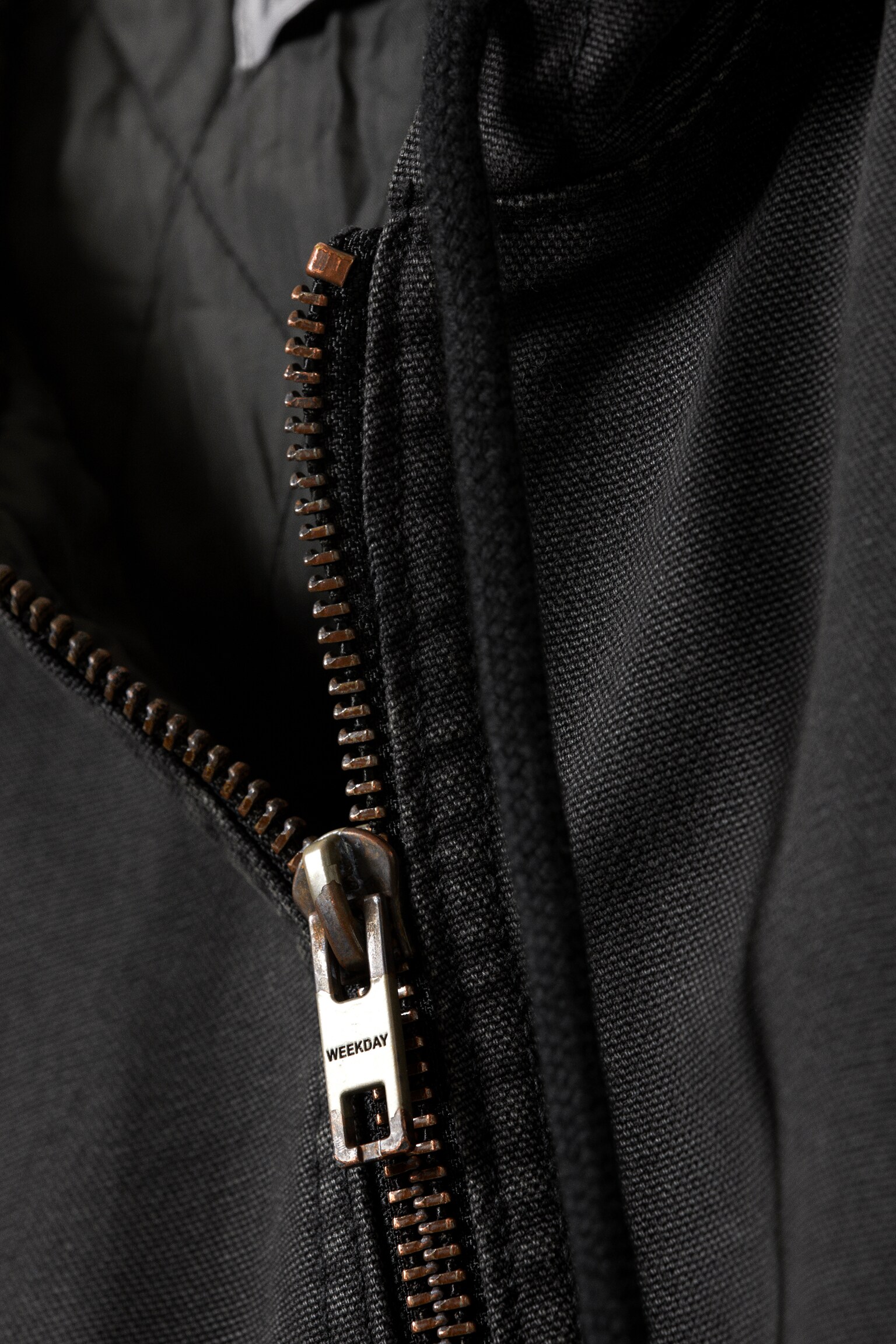 Relaxed Hooded Bomber Jacket - Washed Black/Washed Navy Blue - 6
