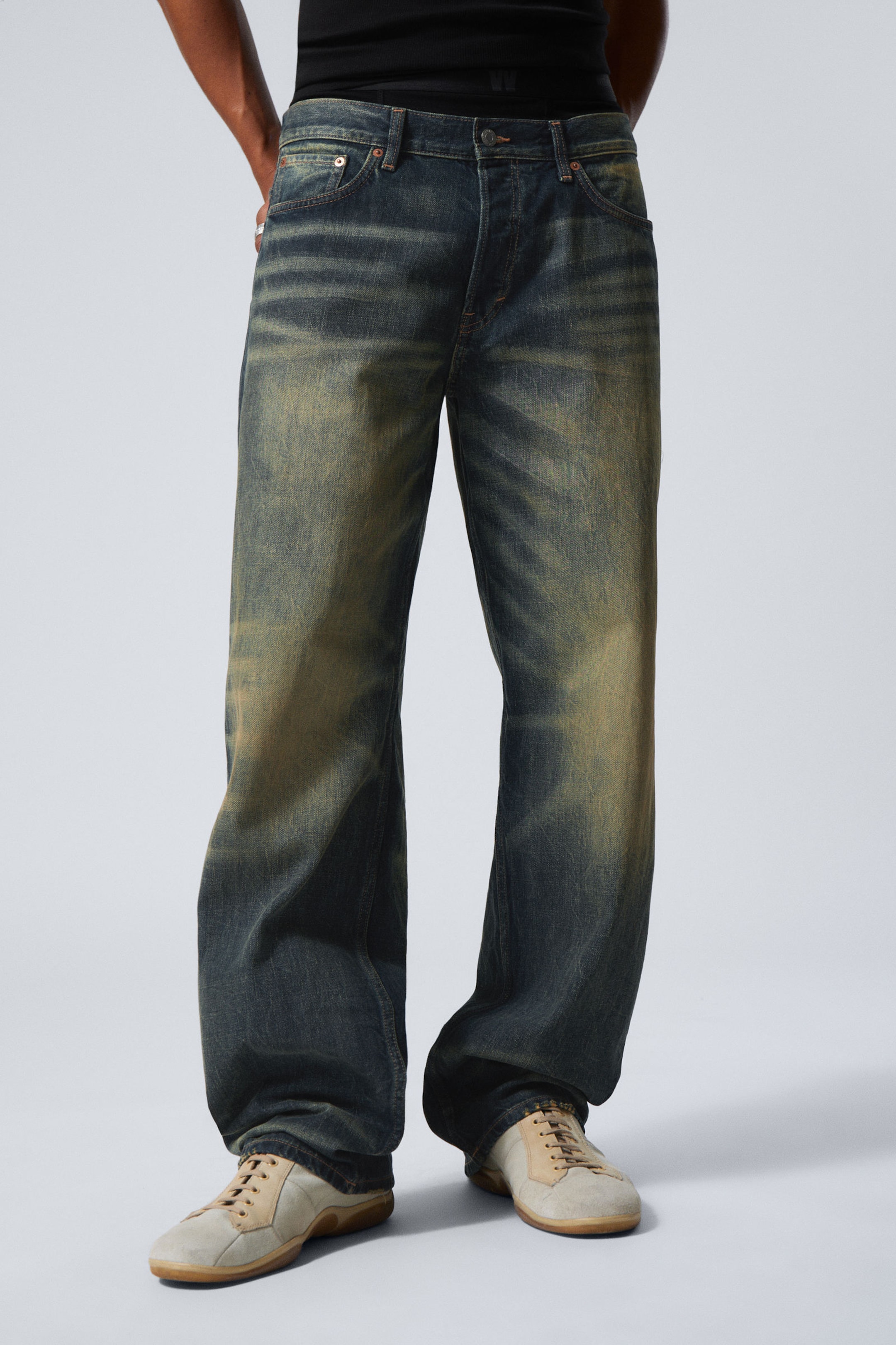 #4C5164 - Sphere Low Rise Loose Straight Leg Jeans - 2