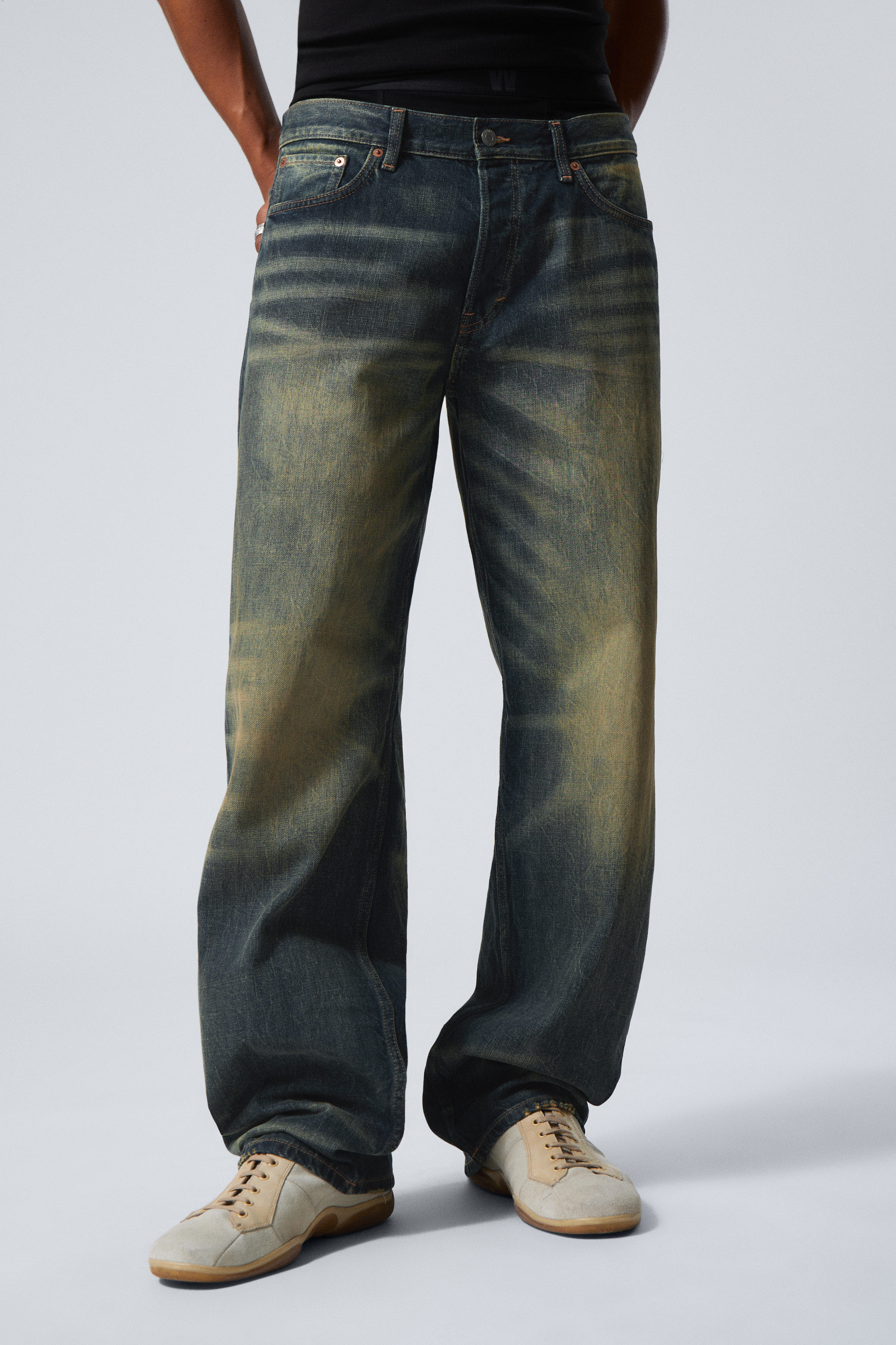 Carson Blue - Medium Blue - Sphere Low Rise Loose Straight Leg Jeans - 2