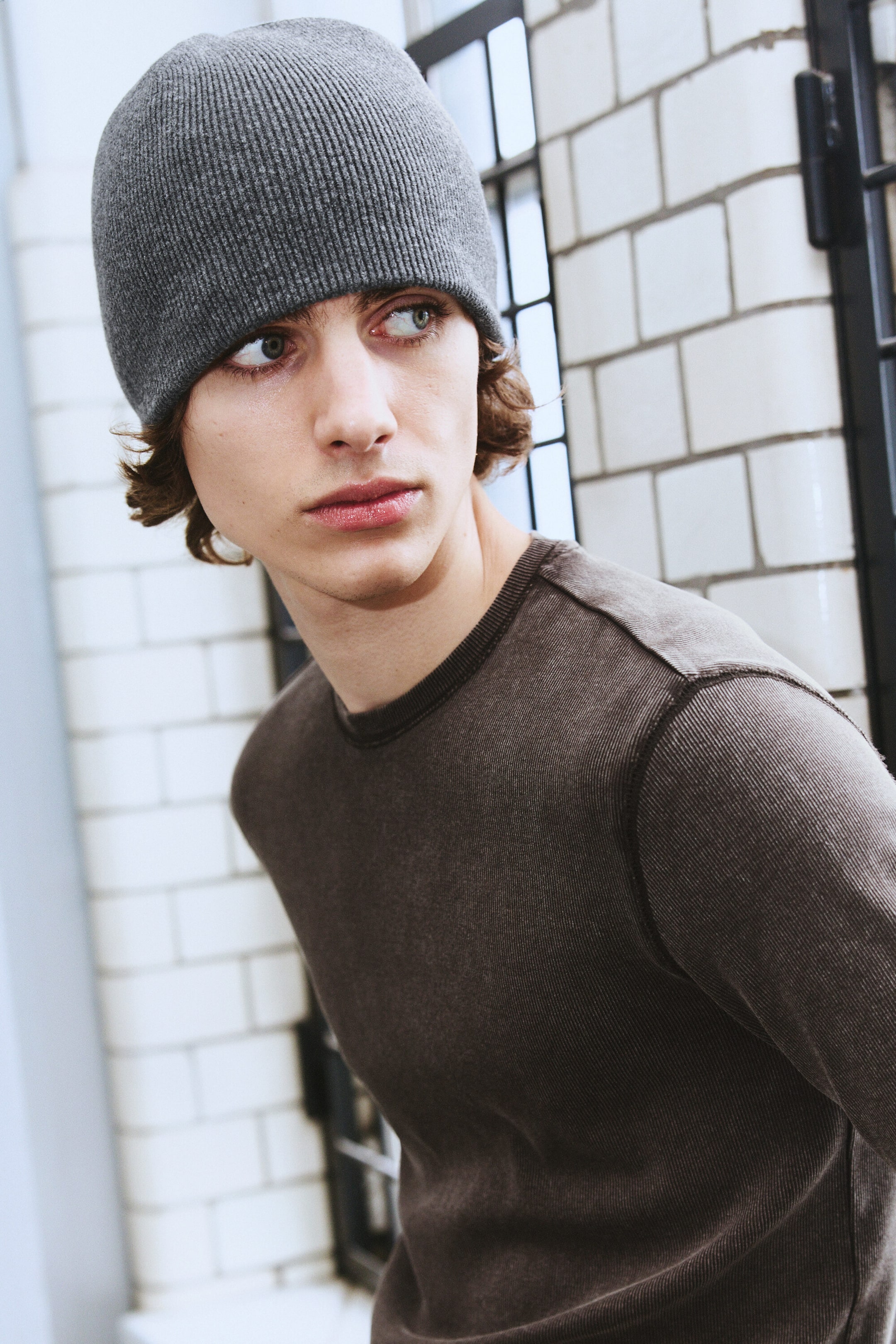 Dark Grey Melange - Ribbed Beanie - 2