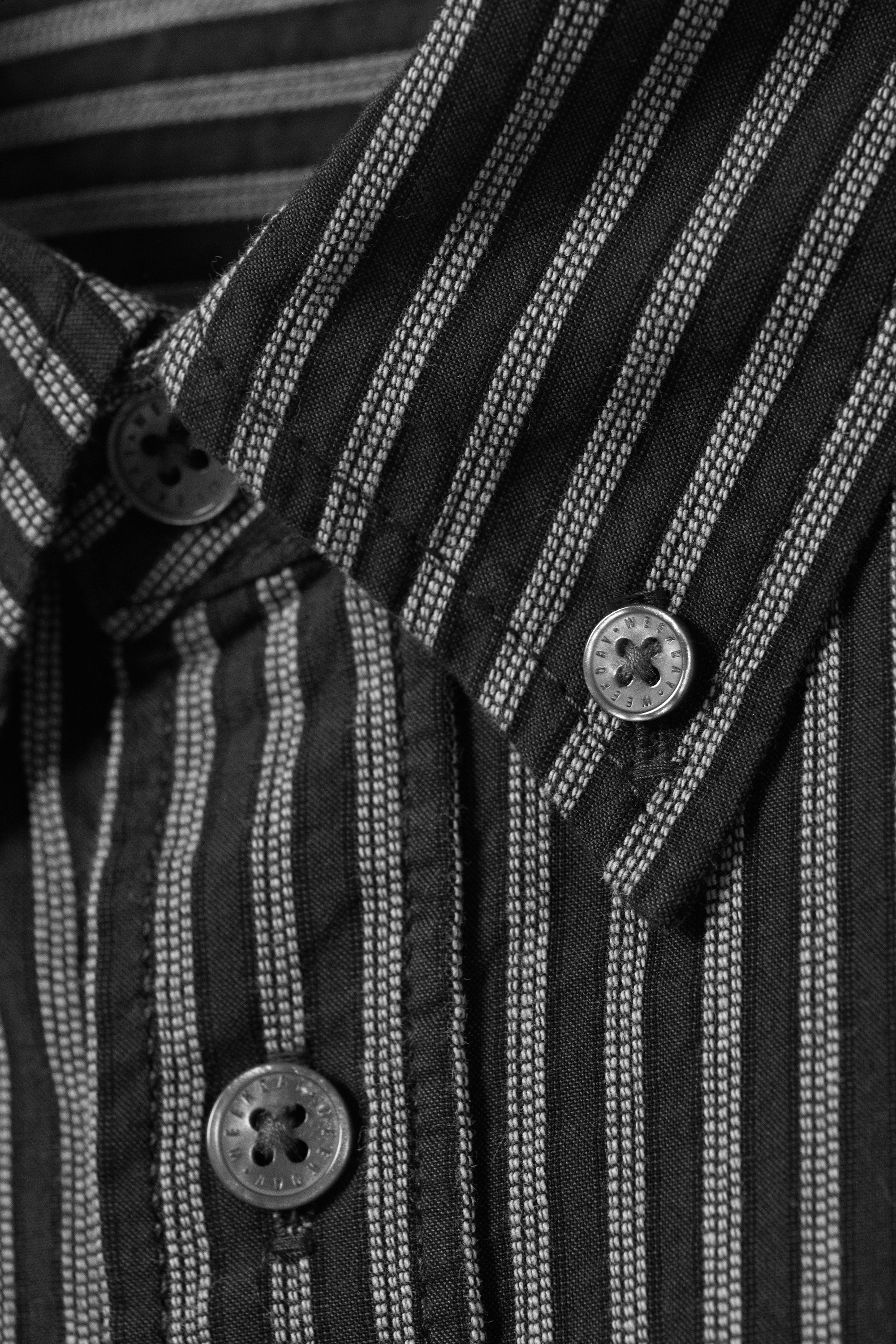 Striped Dark Grey - Relaxed Striped Button-down Shirt - 4