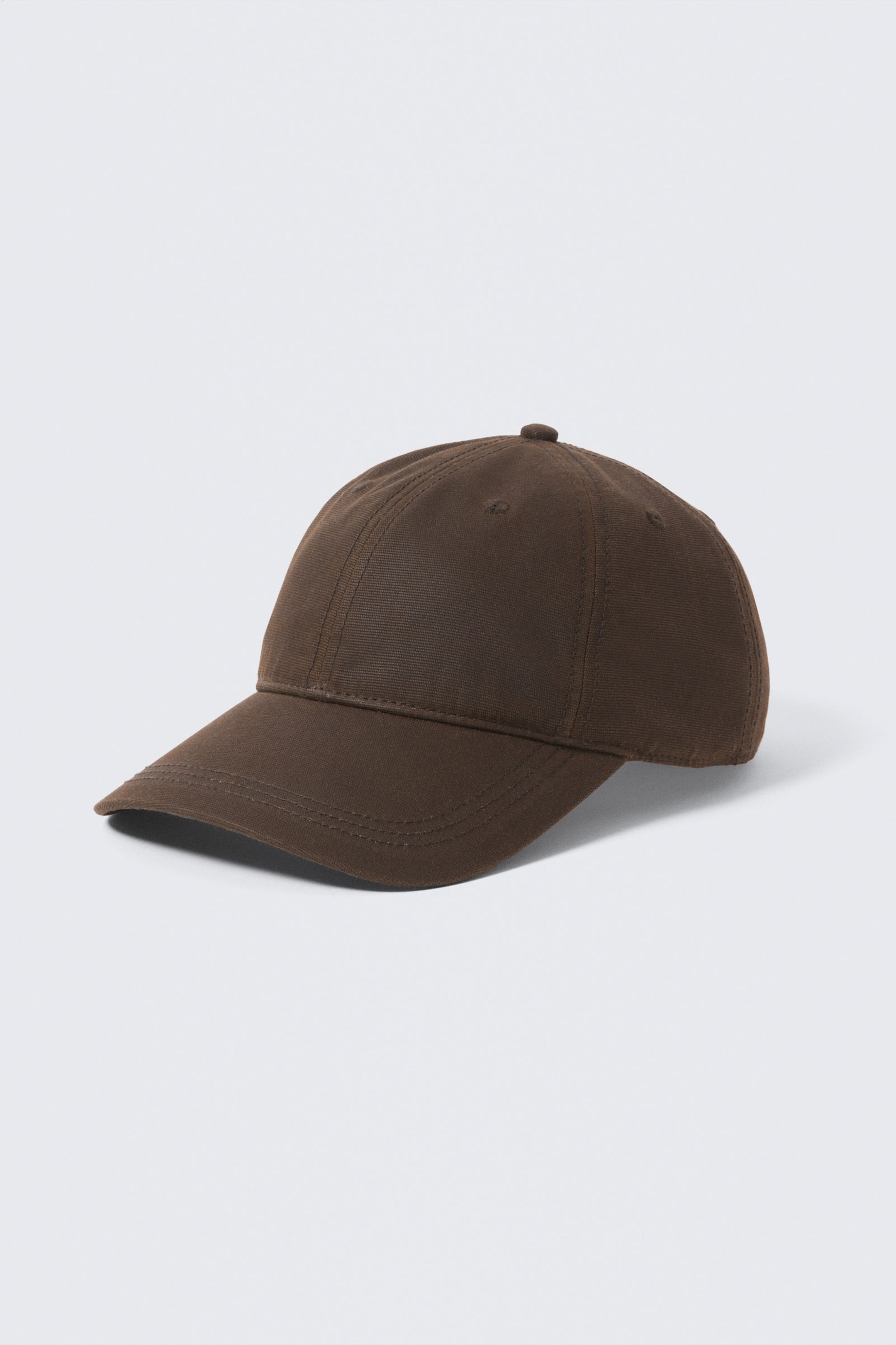 Dark Brown - Waxed Cotton Baseball Cap - 1