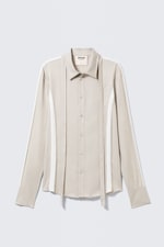 Light Dusty Mole - Slim Tie Detail Lyocell Shirt - 5