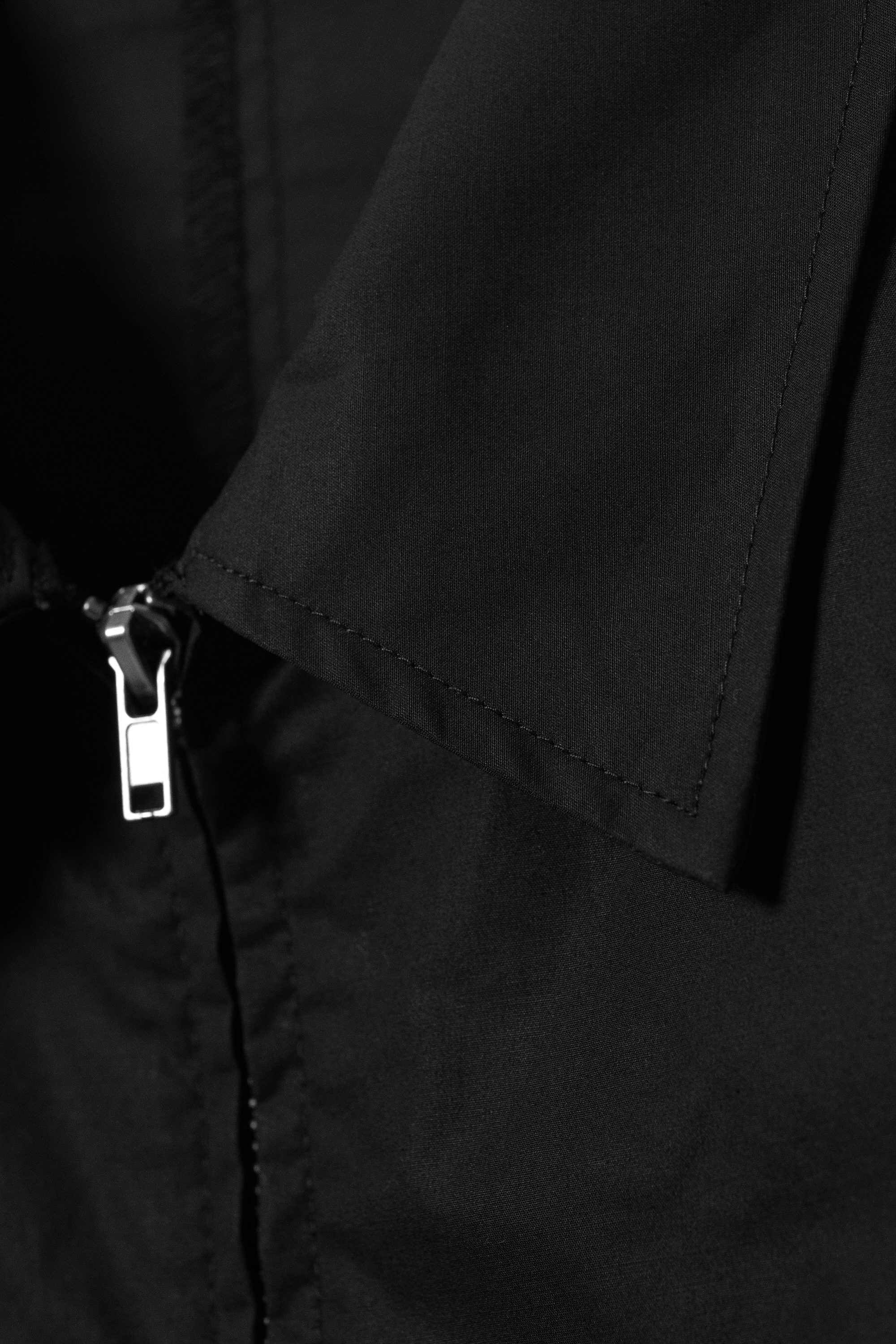 Noir - Chemise ajustée zippée à manches longues - 4