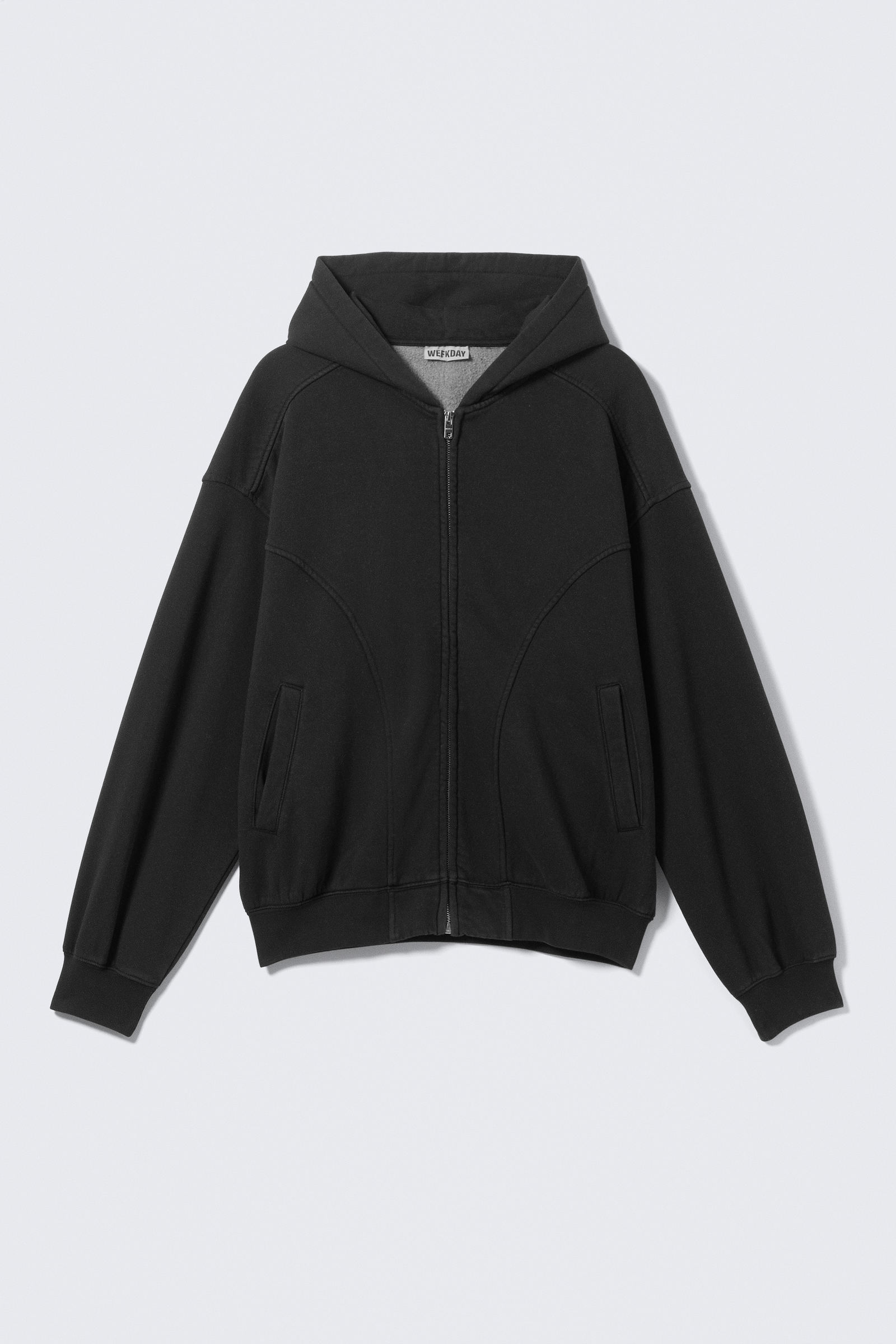 round oversized zip hoodie - Black | Weekday WW