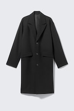 Black - Single Breasted Wool-blend Coat - 5