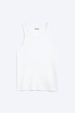 White - Classic Ribbed Tank Top - 0