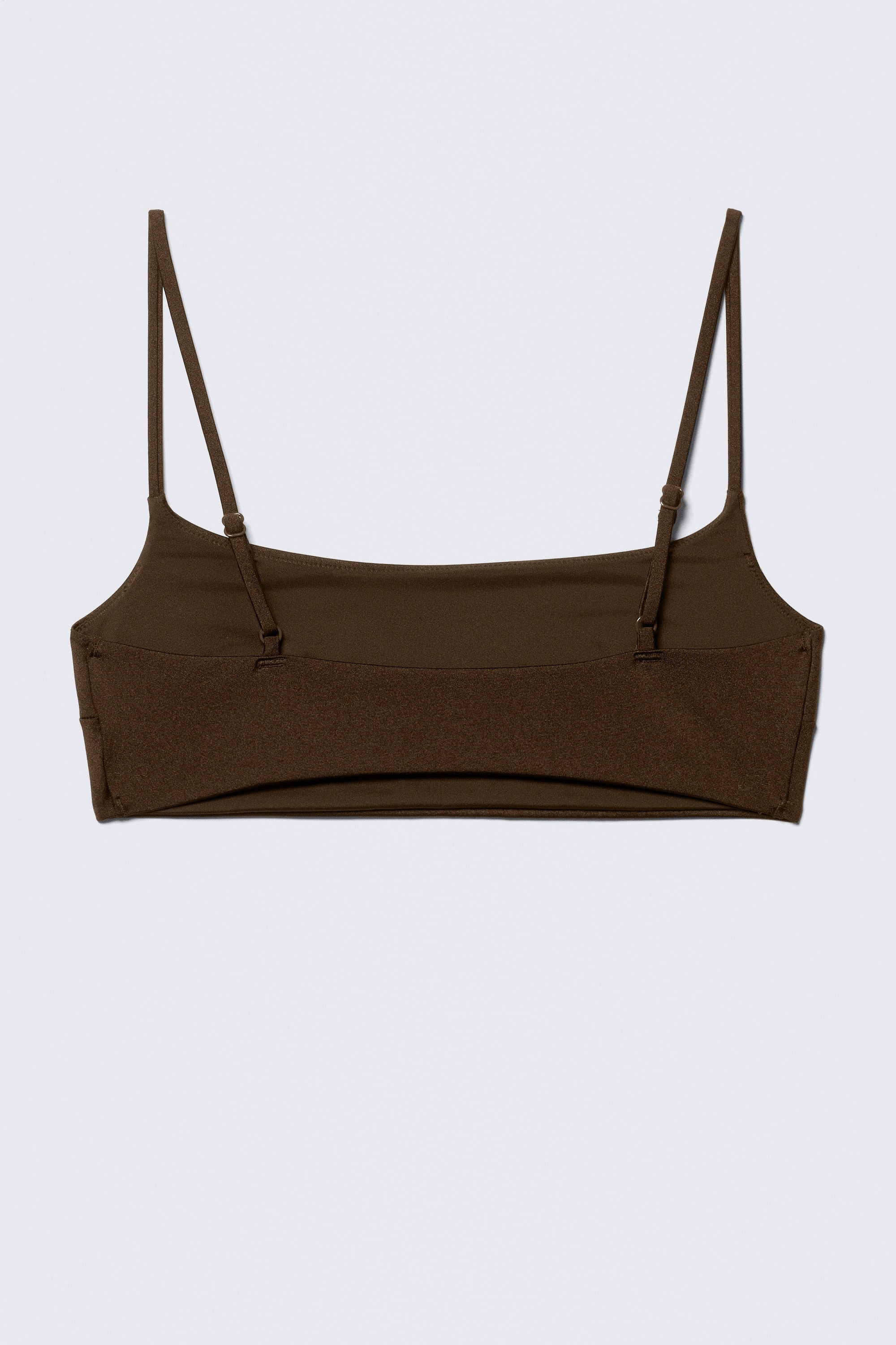 Top bikini con scollatura ampia - Marrone scuro/Blu scuro/Light Blue