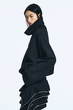 Dunkelgrau - Sweatshirt mit weitem Schnitt und Stehkragen - 0