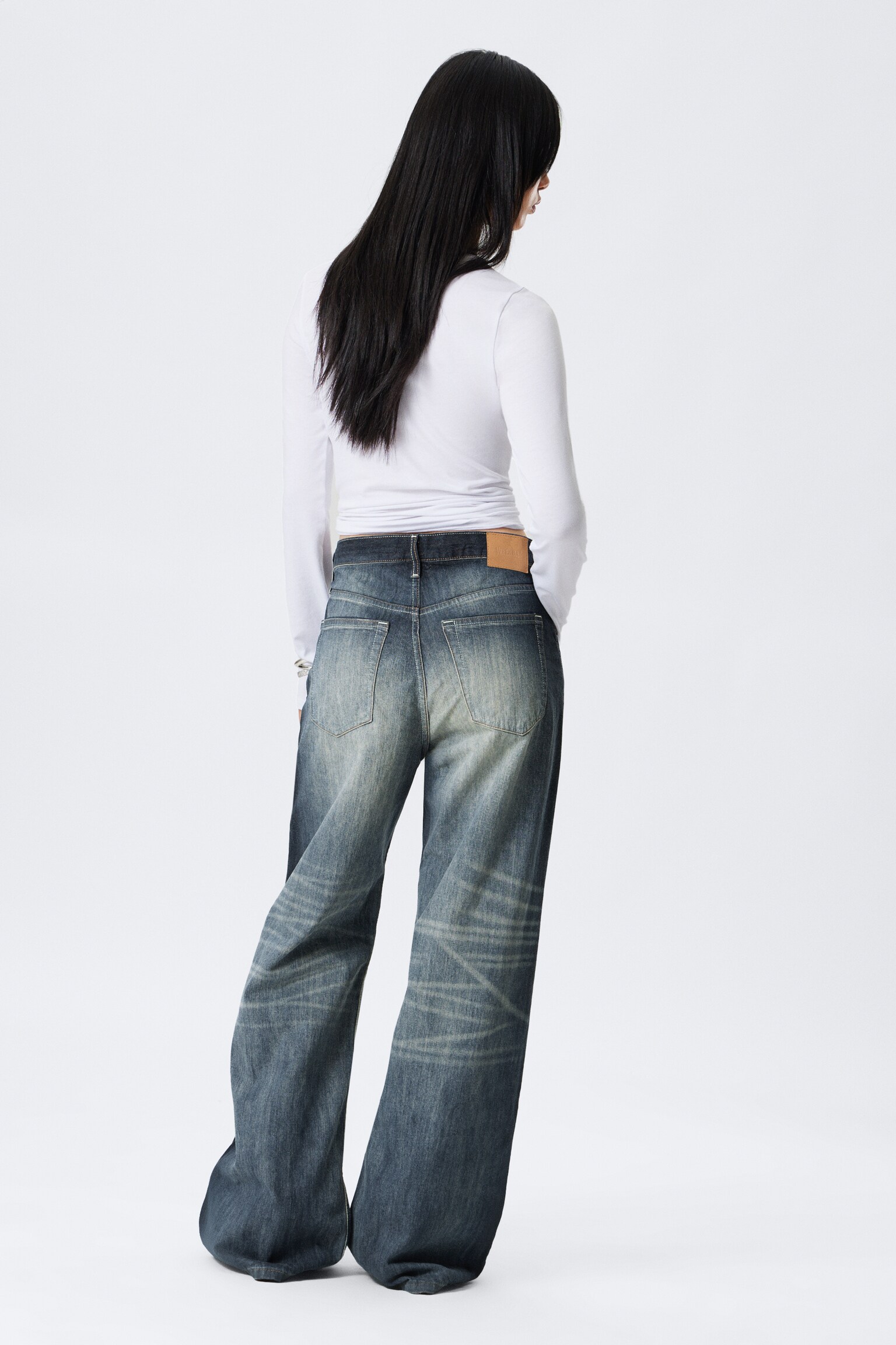 Dżinsy unisex Solar Loose Wide Leg - Laser Board Blue - Medium Blue/Emerald Rinse - Ciemnoniebieski - 9