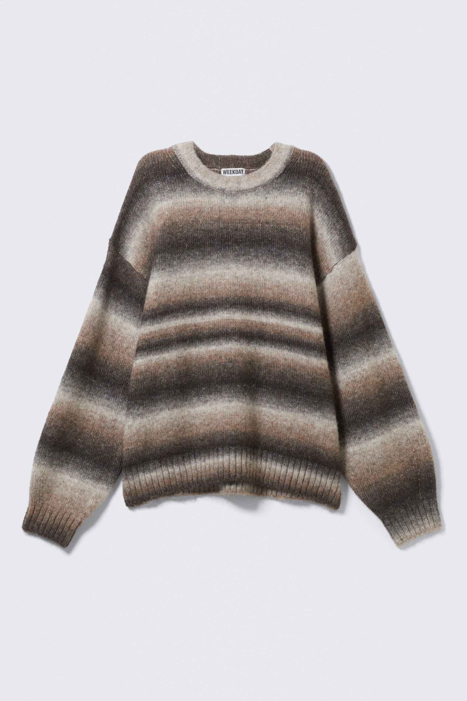 Loose Fit Space-Dyed Knitted Sweater - Mole Space Dye/Orange Space Dye - 2