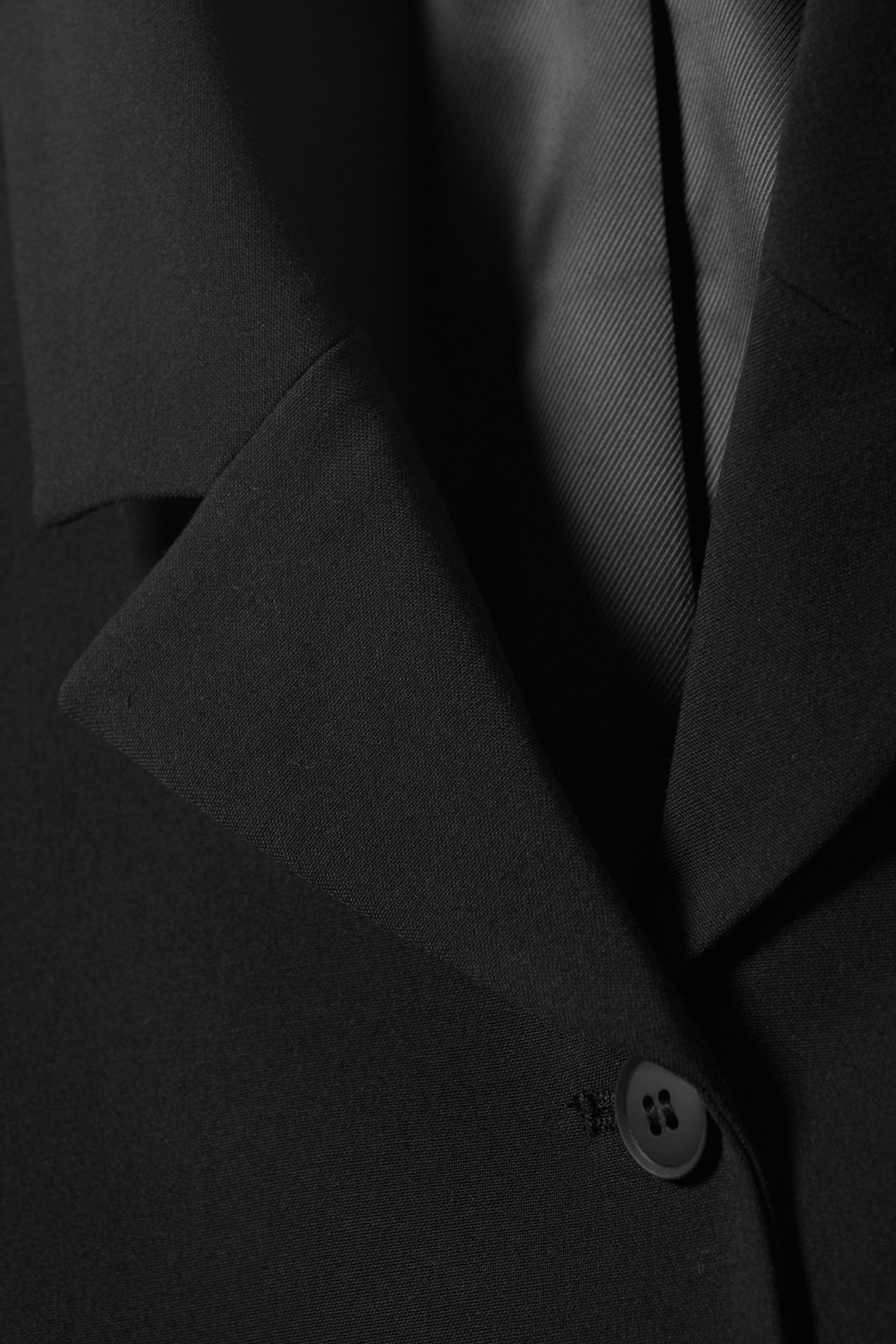 Schwarz - Schmaler einreihiger Blazer - 5
