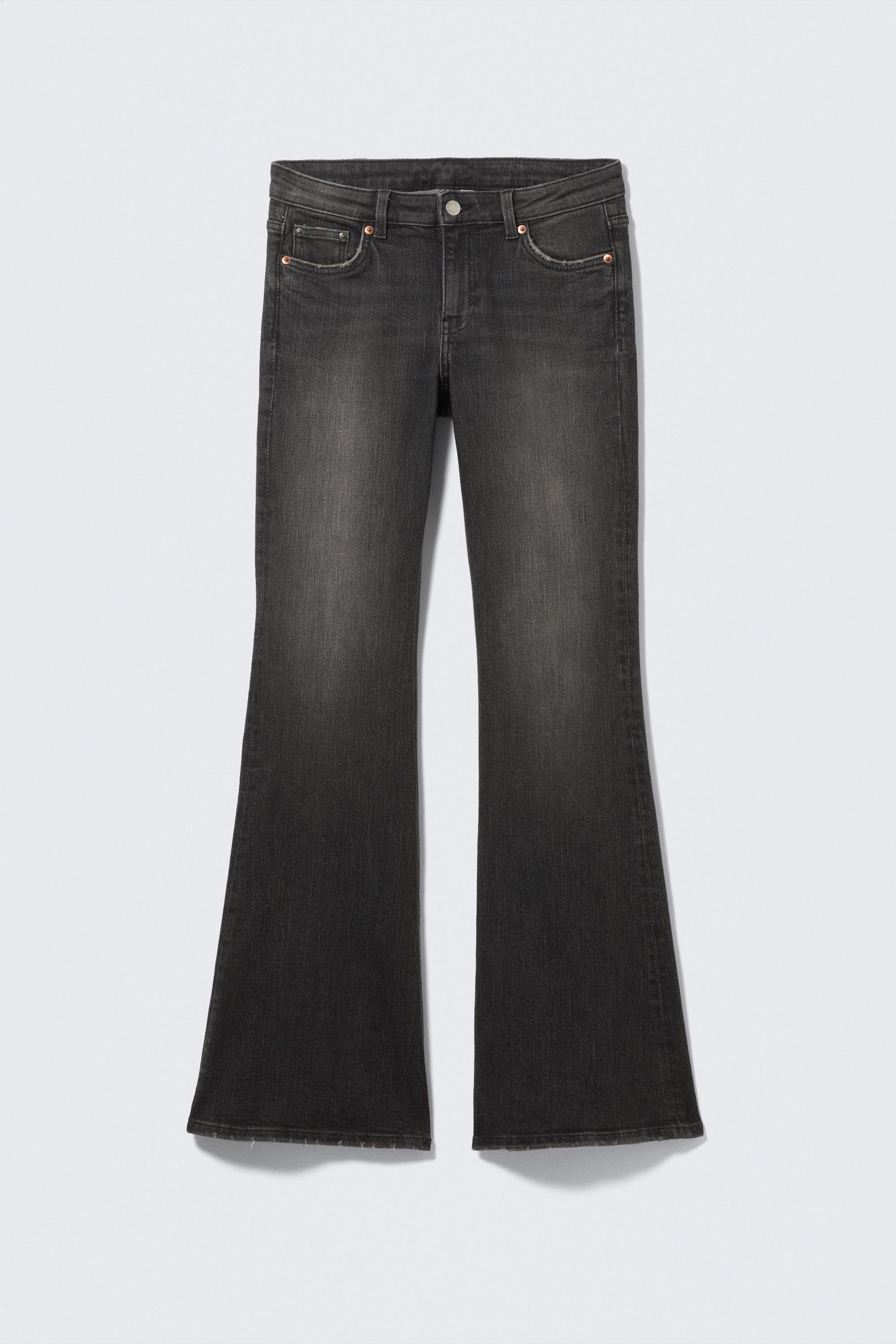 Phantom Black - Black - Katsumi Low Rise Slim Flared Leg Jeans - 5