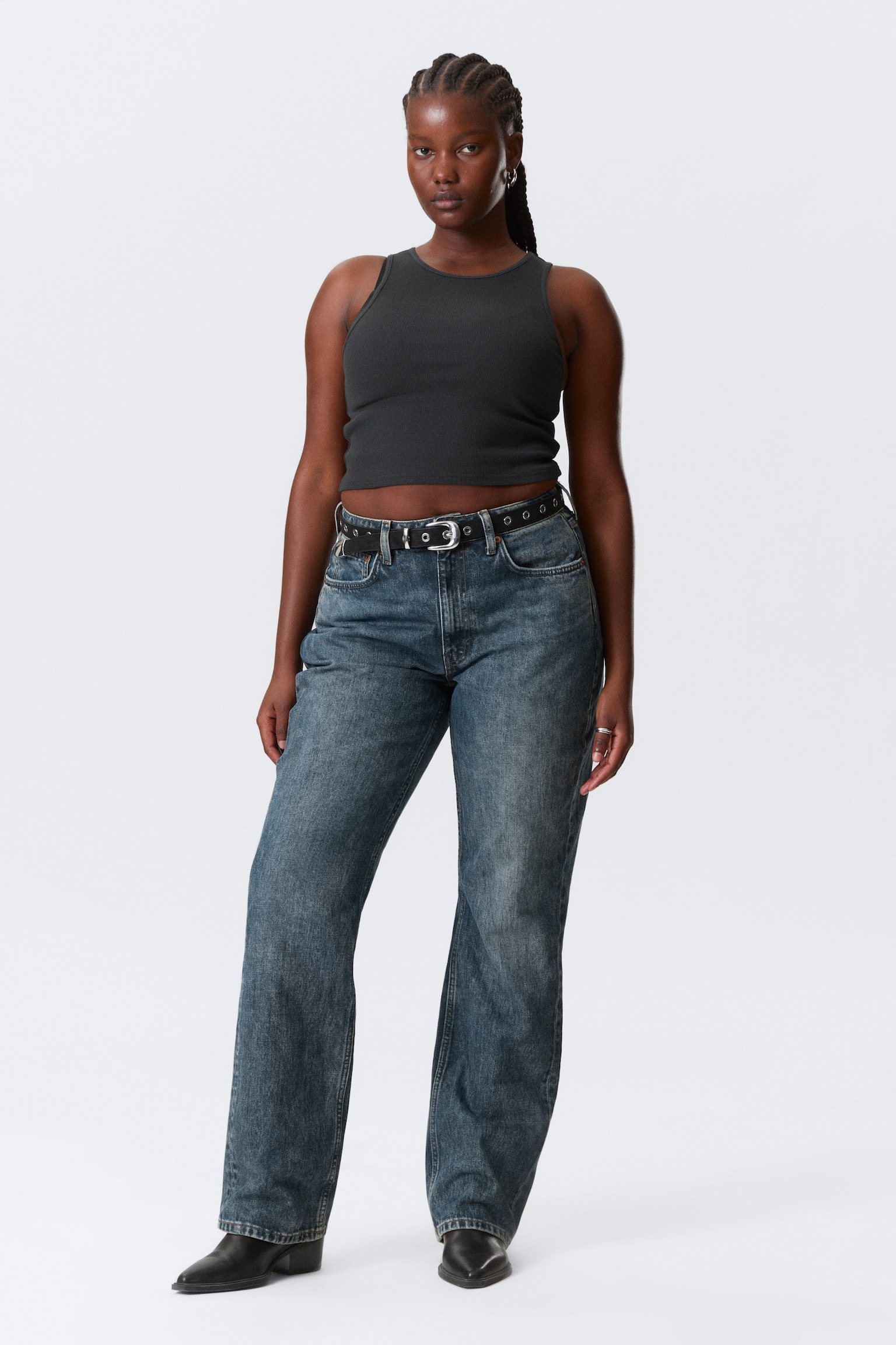 Resolute Curve High Waisted Regular Straight Jeans - Second Blue - Mittelblau/Blue Rinse - Dunkelblau/Tuned Black - Schwarz - 1