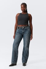 Second Blue - Medium Blue - Resolute Curve High Waisted Regular Straight Jeans - 0