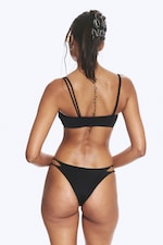 Black - Layered Brazilian Bikini Bottoms - 2