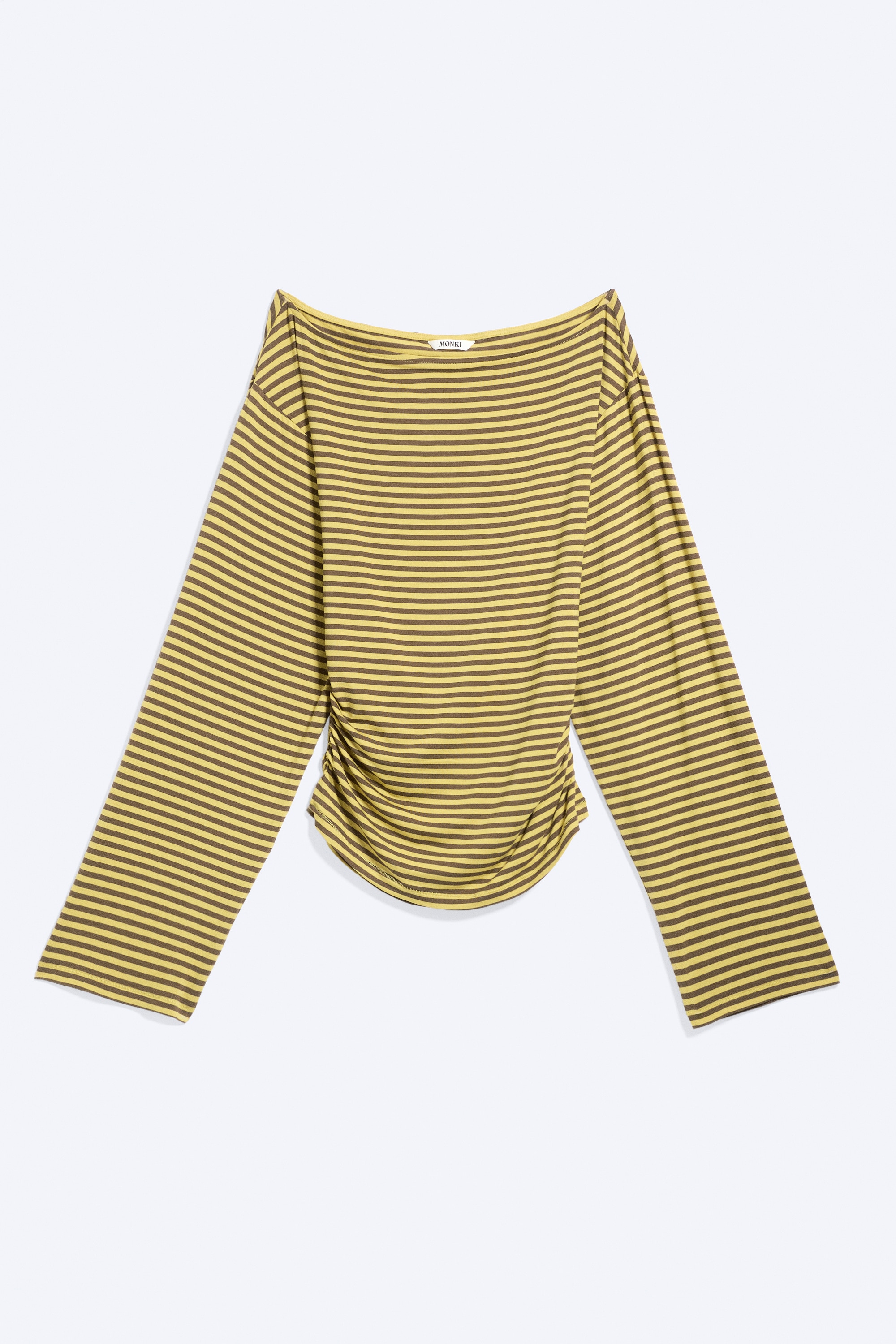 Getailleerde top met lange mouwen - Striped Lime/Zwart