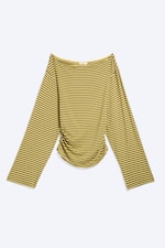 Striped Lime - Waisted long-sleeved top - 6