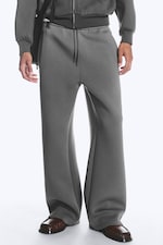 Gris foncé - Pantalon en textile façon néoprène Loose Fit - 1