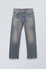 Steel Blue - Medium Blue - Space Relaxed Straight Leg Jeans - 0