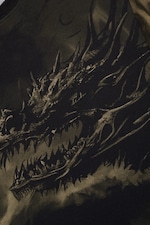 Dunkelbraun - Drache - Schmales Baby-Tee mit Print - 5