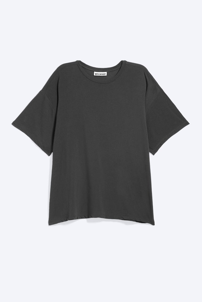 Pudełkowy T-shirt Sheer Relaxed - Sheer Dark Grey/Sheer White/Dark Lilac - 1