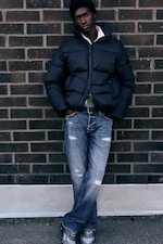 Dark Navy Blue - Recycled Down Relaxed Puffer Jacket - 0