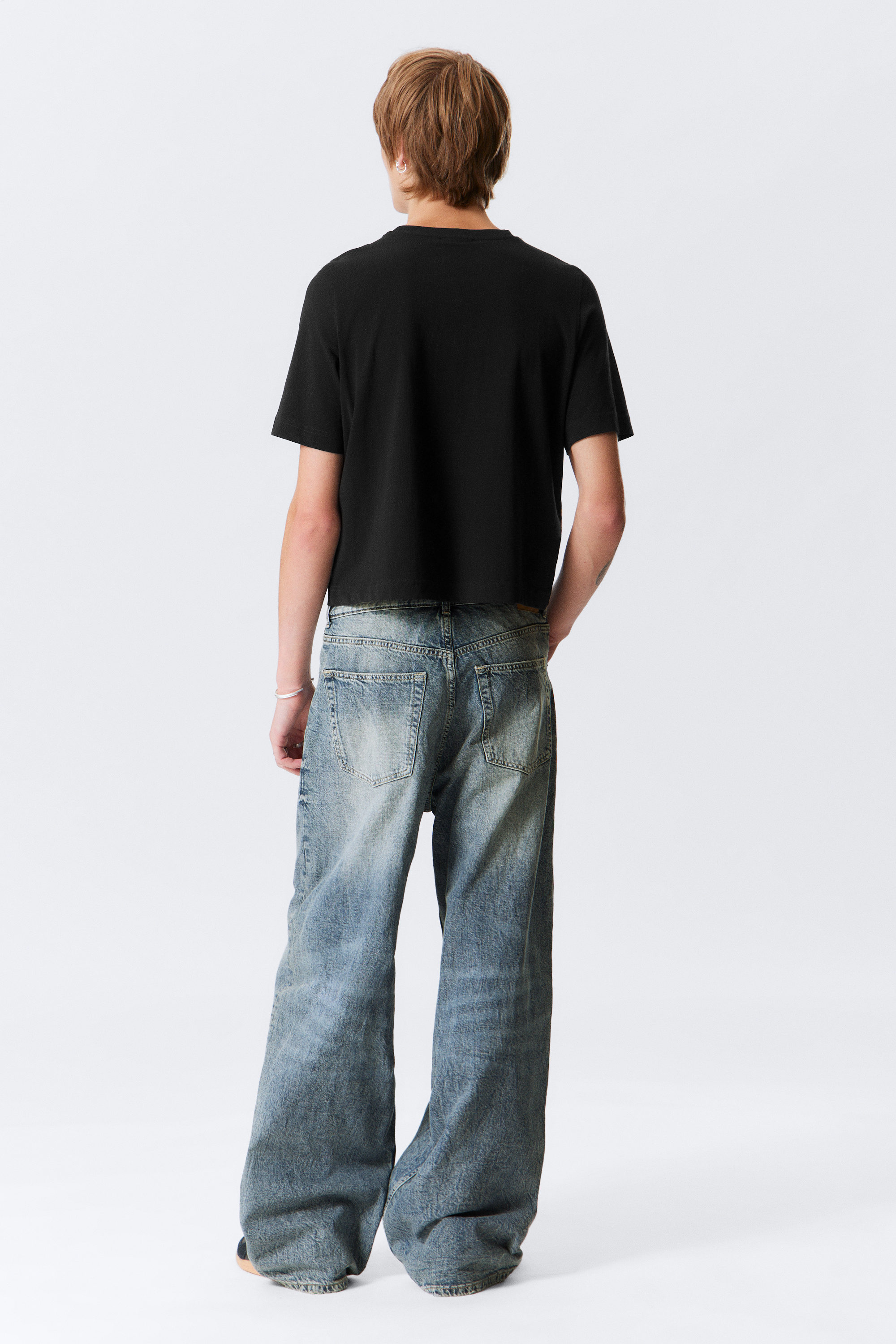 Torn Blue - Medium Blue - Astro Loose Baggy Leg Jeans - 4