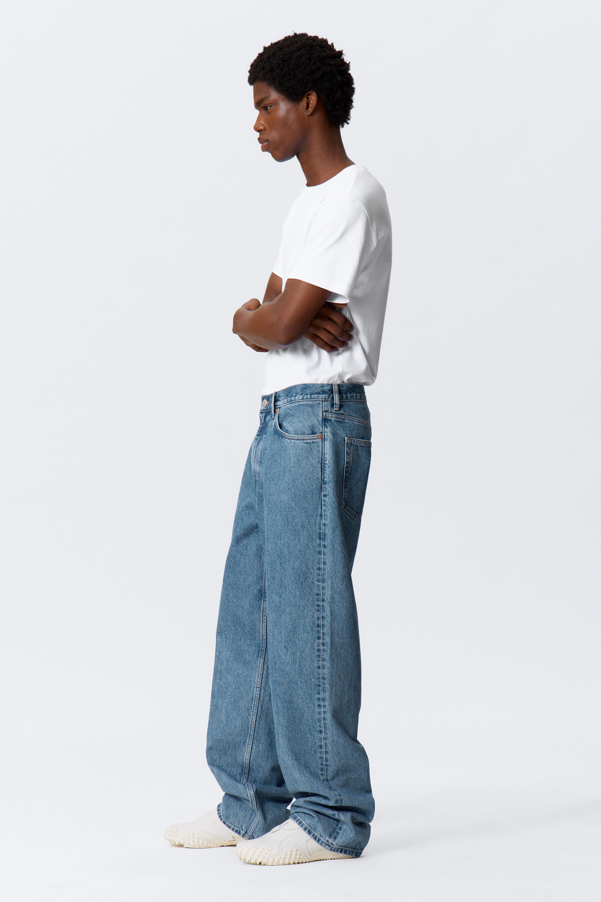 90s Blue - Mellanblå - Galaxy Loose Straight Leg Jeans - 3