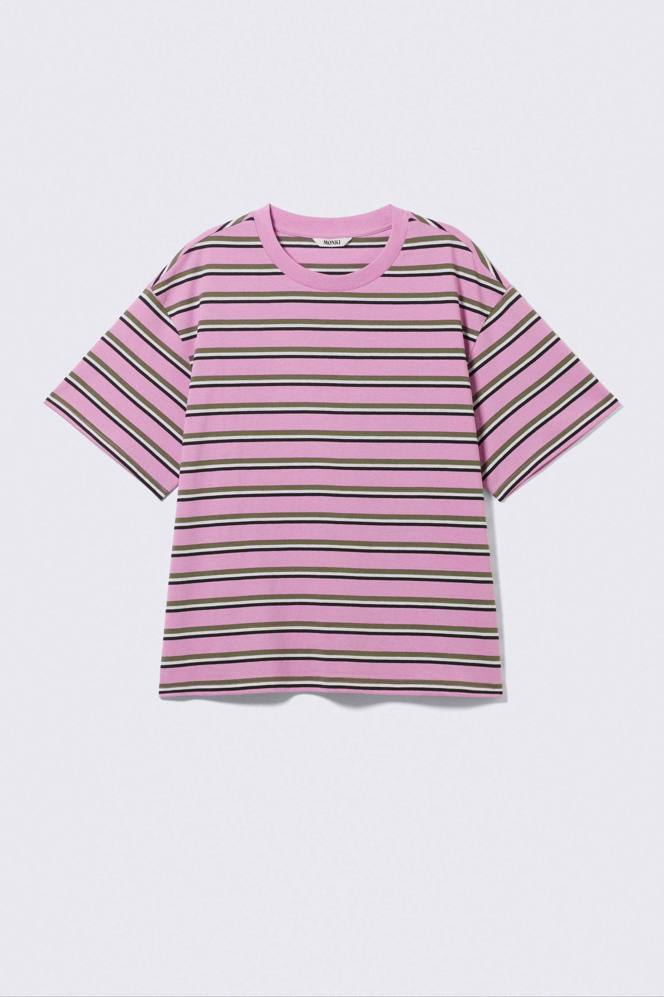 Striped Pink - Boxy Cotton T-shirt - 3