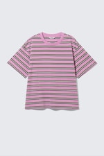 Striped Pink - Boxy Cotton T-shirt - 3