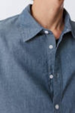 Blue - Oversized Long-Sleeved Denim Shirt - 2